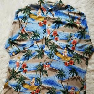 Campia Moda Mens 2XL Rayon Short Sleeve Button-Up